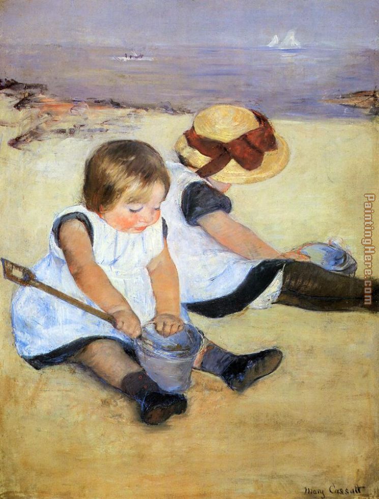 Mary Cassatt Children Playing On The Beach